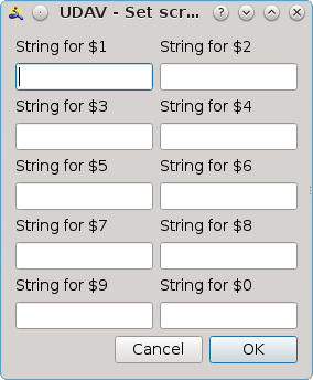 Dialog for script parameters